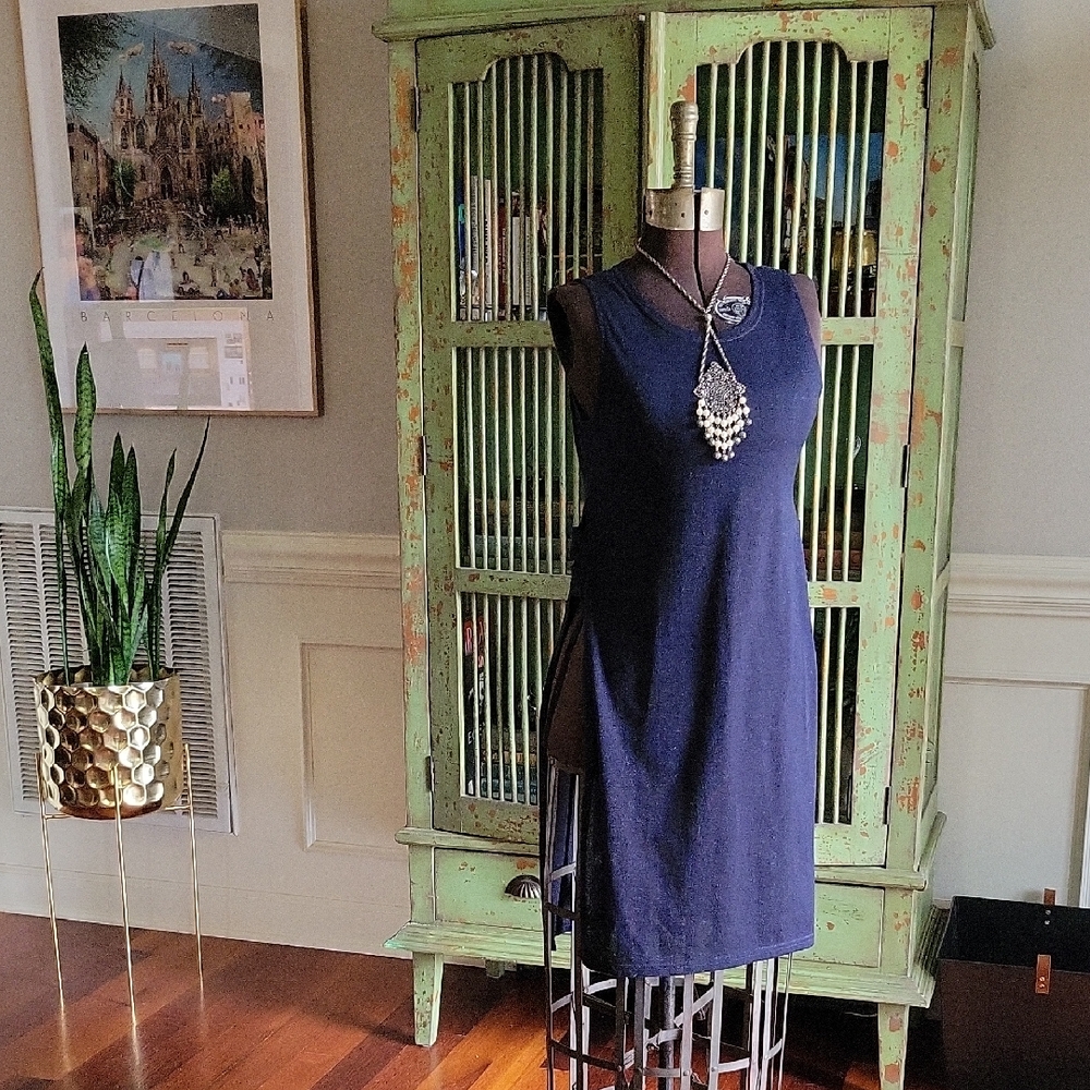 Elegant Navy Sleeveless Tunic